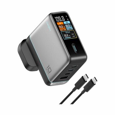 CUKTECH Charger No 10 Ultra Pd 120w Display W Cable - Silver AD1204UK