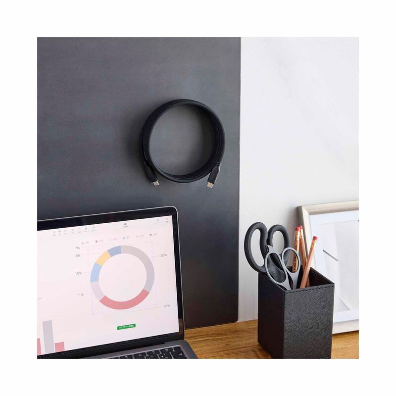ELECOM Usb Type-c To Usb Type-c Cable (pd Compatible/ 100w/ 5a/ Magnetic Mesh Cable/ 2m) MPA-CC5PMG20BK-image 6