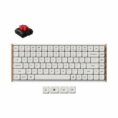 KEYCHRON K3 Ultra 8k 75% 84 Keys White Rgb Hot-swap Milk Pom Red Switch KYCN-K3U-Q1Z