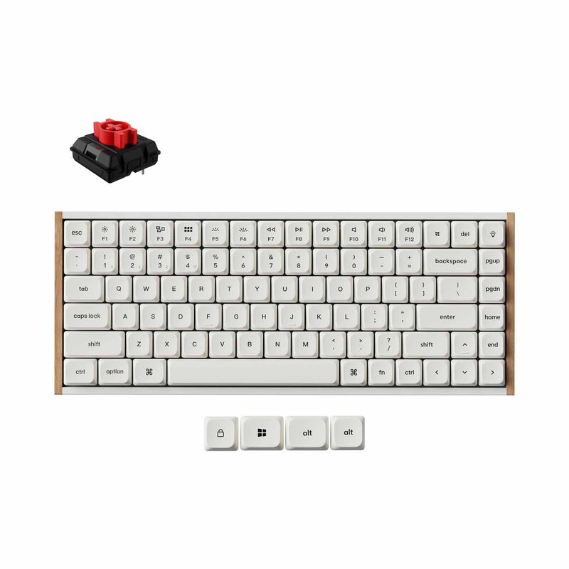 KEYCHRON K3 Ultra 8k 75% 84 Keys White Rgb Hot-swap Milk Pom Red Switch KYCN-K3U-Q1Z-image 1