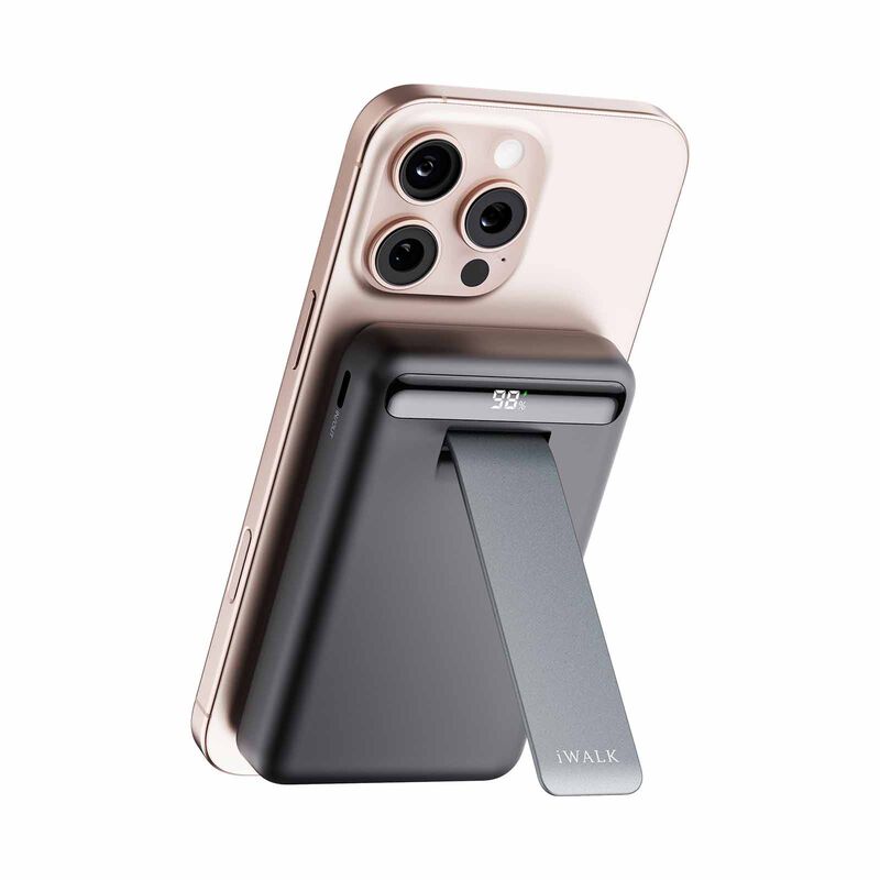 IWALK Powerstand 10000mah Qi2 Magnetic Wireless Fast Charger With Multi-angle Adjustable Stand Black MXB014-001A-image 12