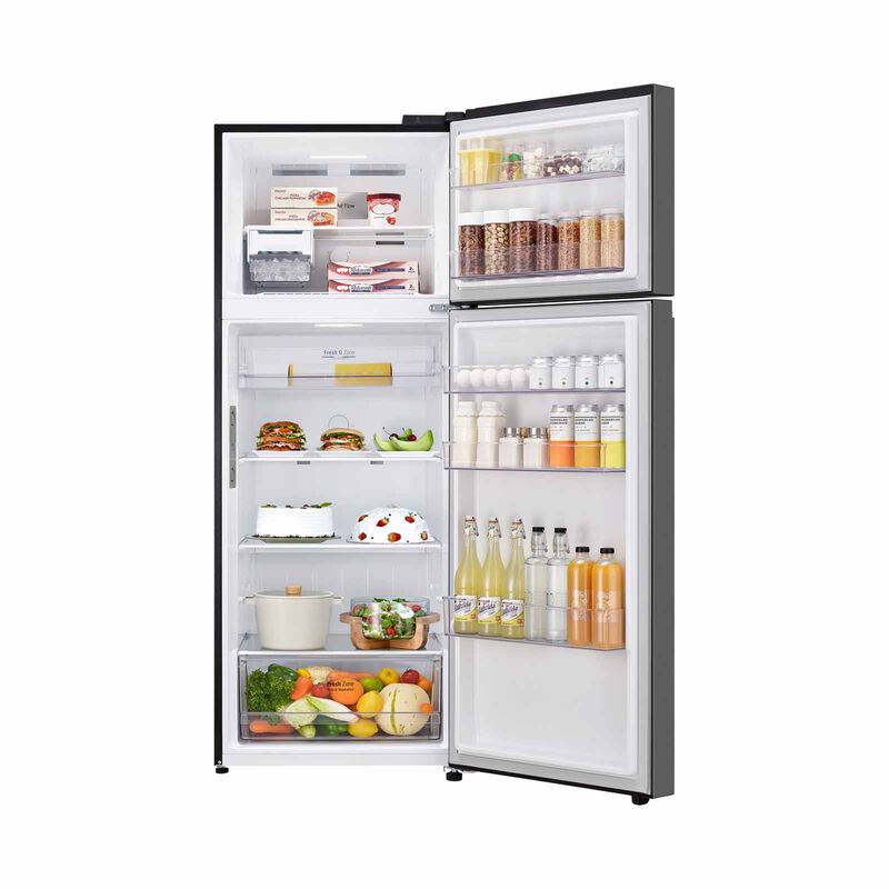 LG 2 Door Fridge -top Freezer (461l) Black Glass Col GT-B4604BM-image 4