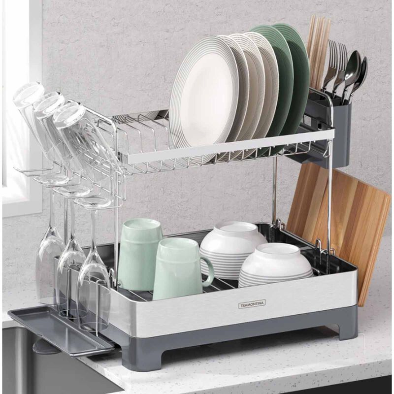 TRAMONTINA 2-tier Dish Rack, Stainless Steel/polypropylene 80906501-image 6