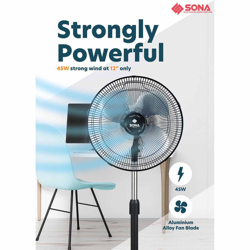 SONA 12 In Power Stand Fan SSO6062N-image 5