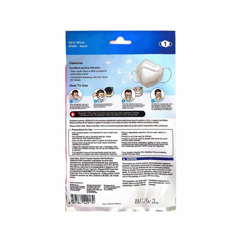 3M Kn95 Respirator (3pc Pack) 9513 3PC-image 3