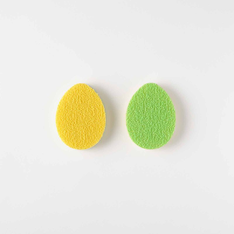 MARNA Tea/coffee Stain Cleaning Sponge 2pcs Set (95x70x15mm) - Green/yellow K017-G-image 1
