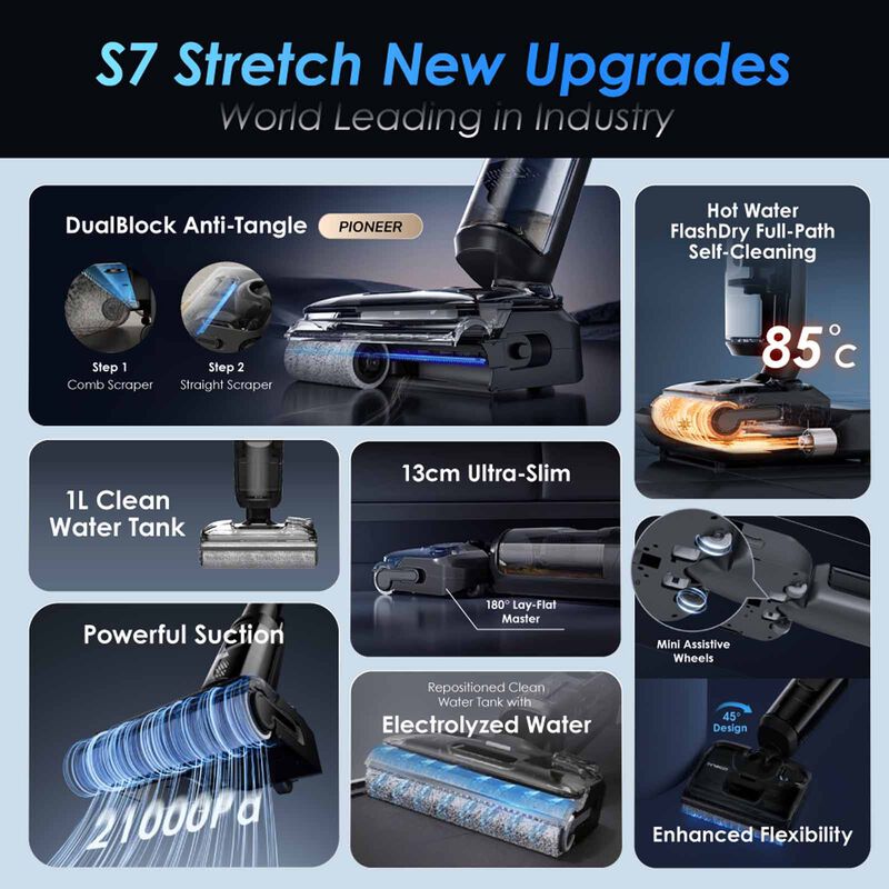 TINECO Floor One S7 Stretch Smart Cordless Floor Washer FLOOR ONE S7 STRETCH-image 3