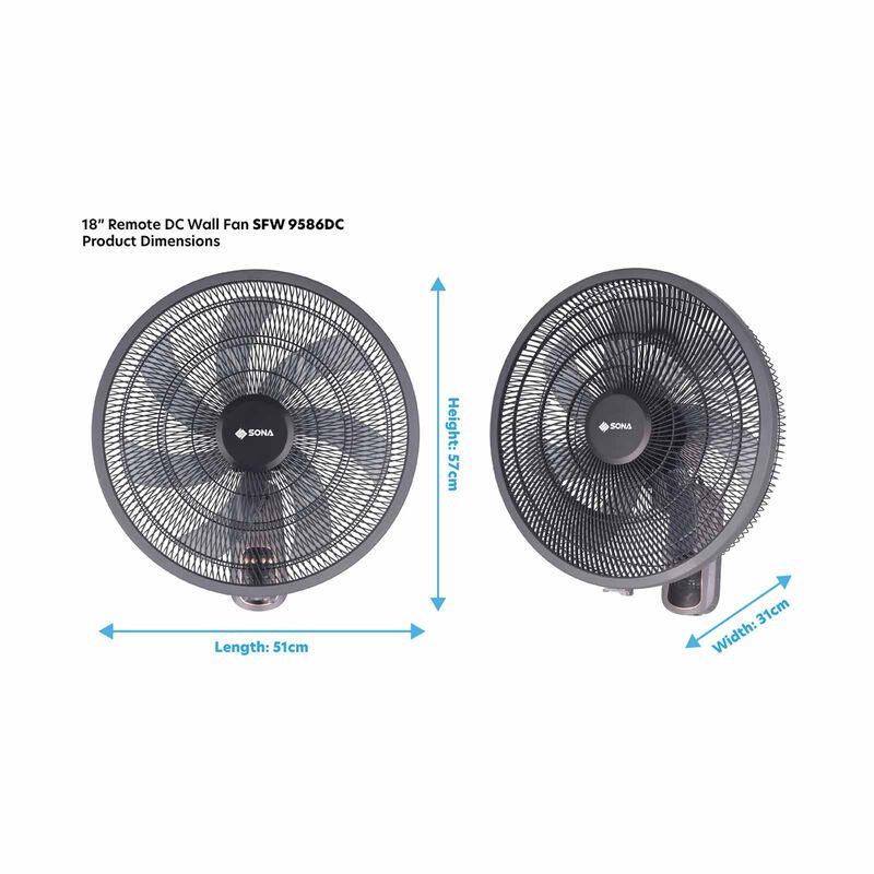 SONA 18 In Dc Wall Fan With Remote Control SFW9586DC-image 4