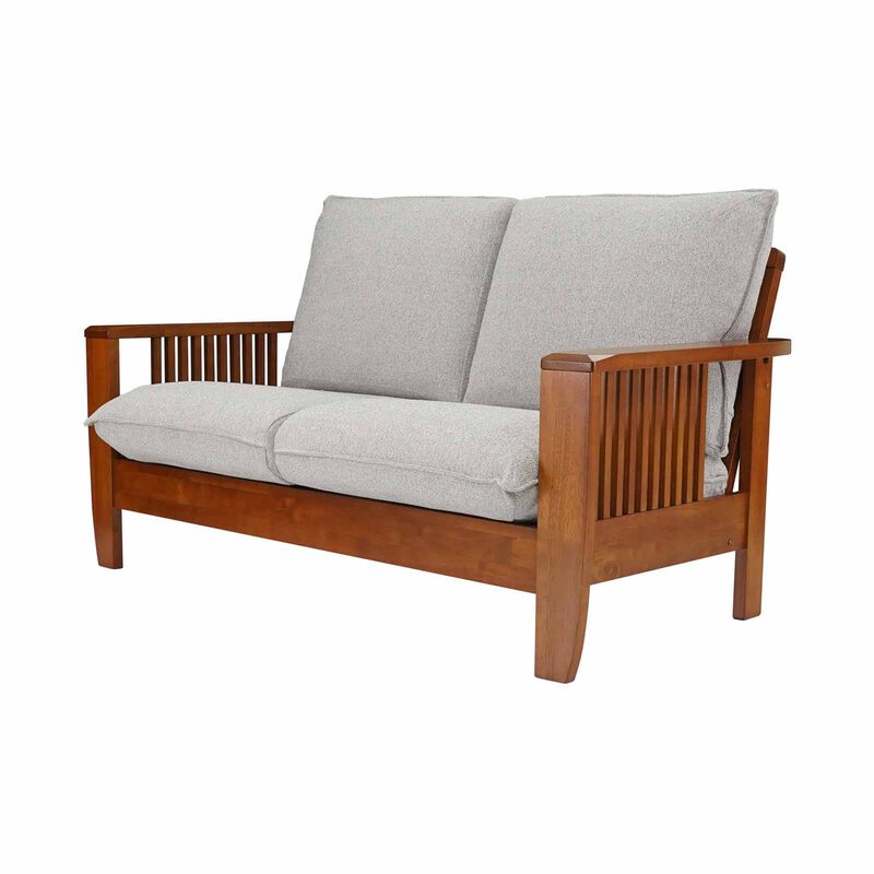 2 Seater Sofa (fab) Silver Fabric Sofa NEW KAMIYAH-image 5