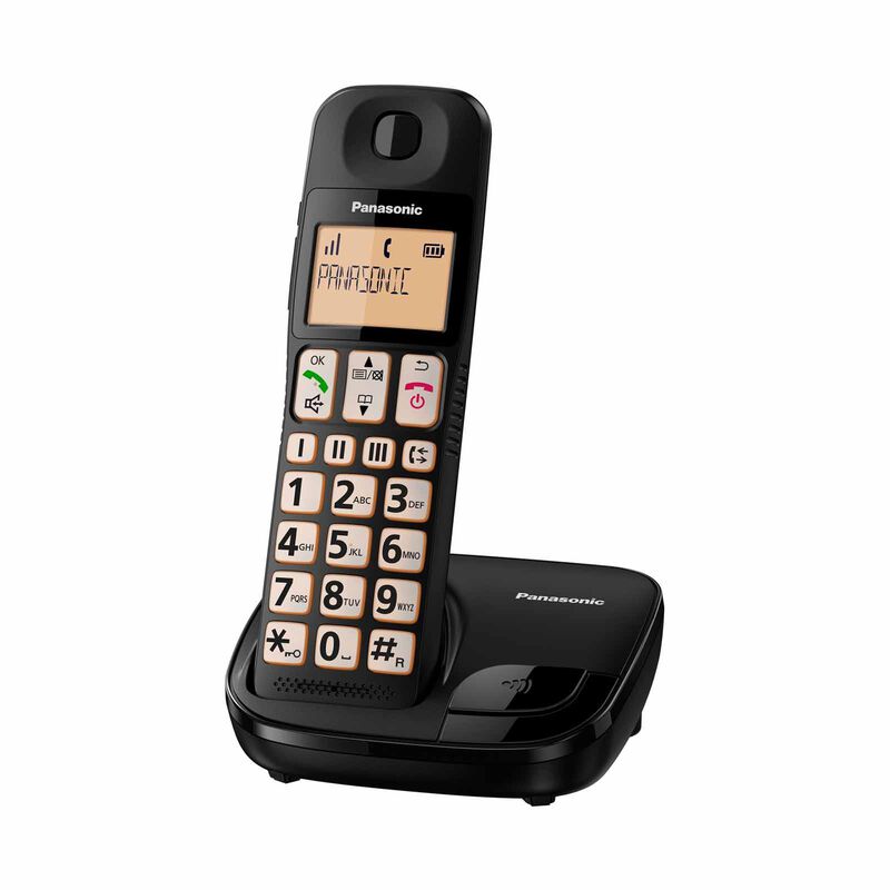 PANASONIC Single Dect Phone Amber Backlit Display (black) KX-TGE110CXB-image 7