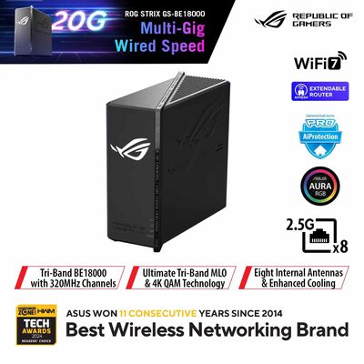 ASUS Be18000 Tri Band Wifi 7 Gaming Router GS-BE18000