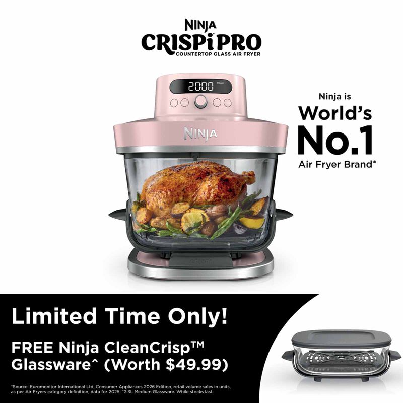 NINJA Crispi Pro Countertop Glass Air Fryer - Rose Quartz AS101SMPK-image 2