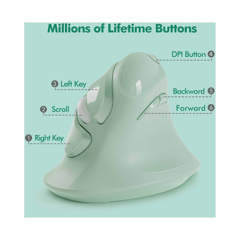 MICROPACK Ergo Life Rf 2.4g Wireless Ergo Mouse - Green MP-V03W-GN-image 5
