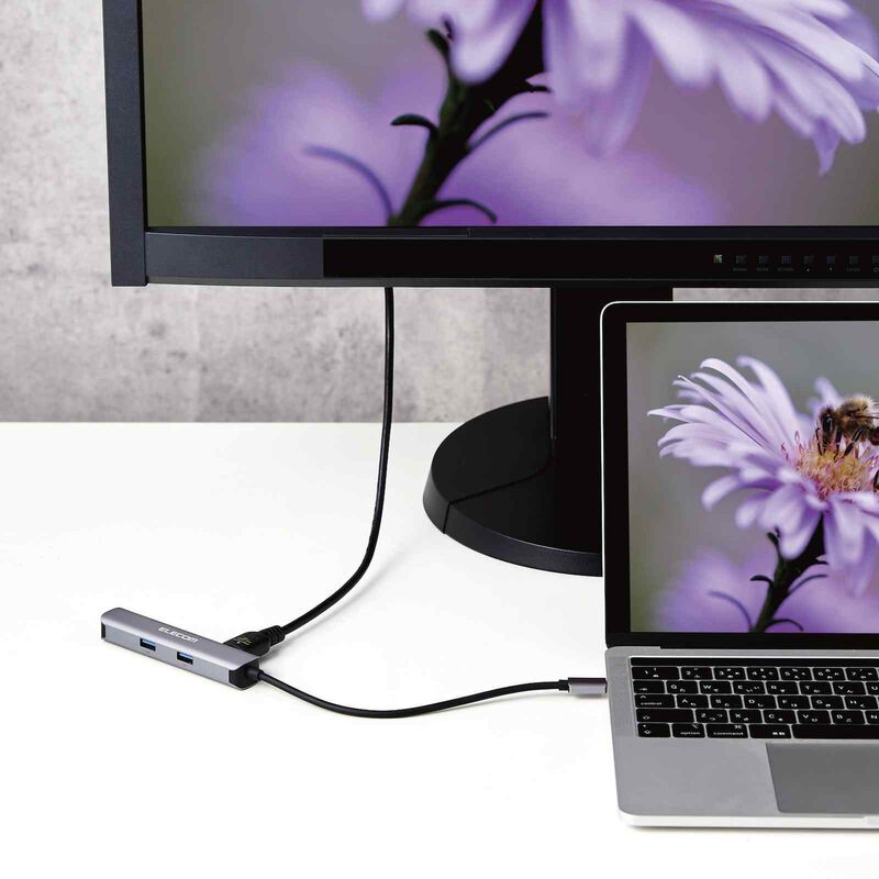 ELECOM Typec Docking Usb3.1 Gen1 X 2 Hdmi/ Lan Port Silver DST-C17SV/EC-image 5