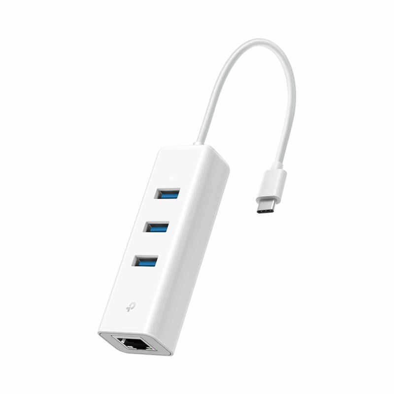 TP LINK Usb 3.0 Type-c To Gigabit Ethernet Network Adapter With 3-port Usb 3.0 Type-a Hub TPL-UE330C-image 1