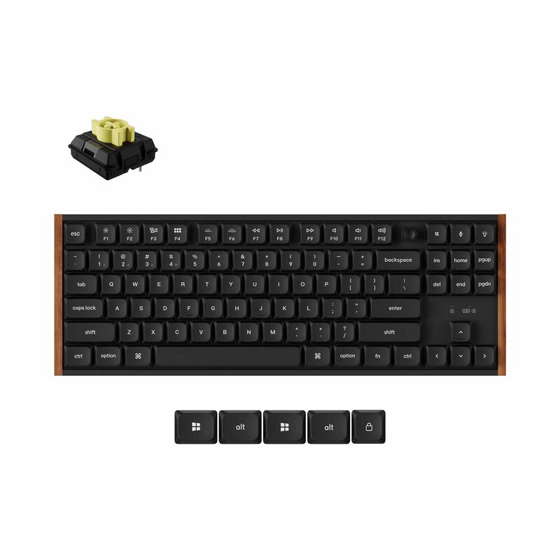KEYCHRON K1 Ultra 8k 80% 87 Keys Black Knob Rgb Hot-swap Milk Pom Banana Switch KYCN-K1U-H4-image 1