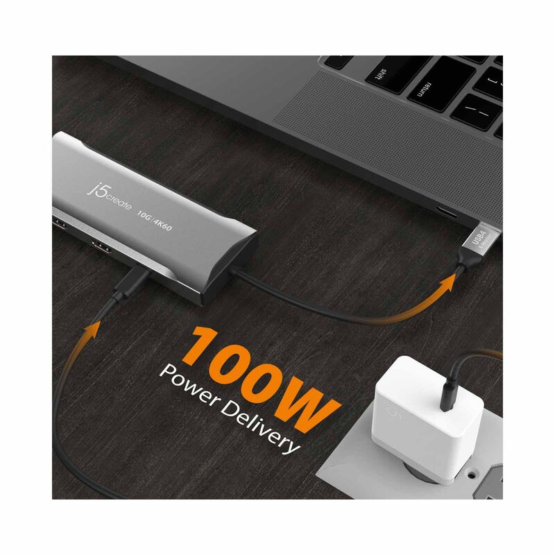J5CREATE Usb-c 3.2 To 10g 4k60 Triple Display Adapter (11 In 1) JCD397-image 7