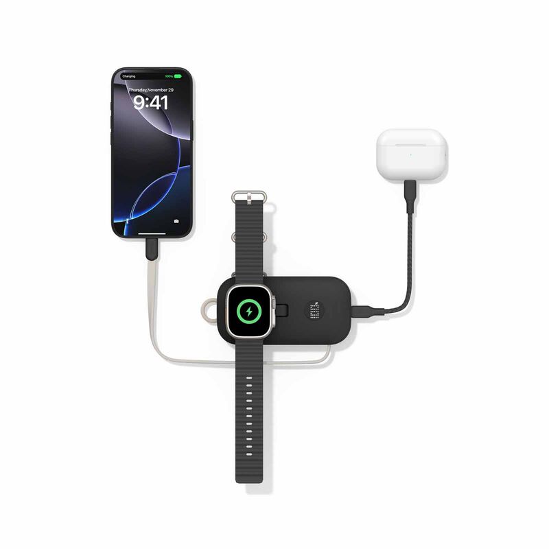 BELKIN 10k Power Bank W/cbl & Watch Chrgr Black BPD012FQBK-image 3