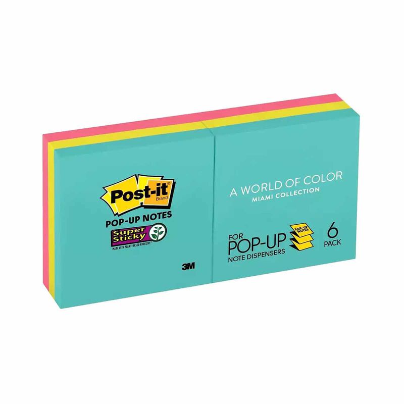 3M POST-IT Super Sticky Pop-up Notes, 6pads 3x3in R330-6SSMIA-image 1