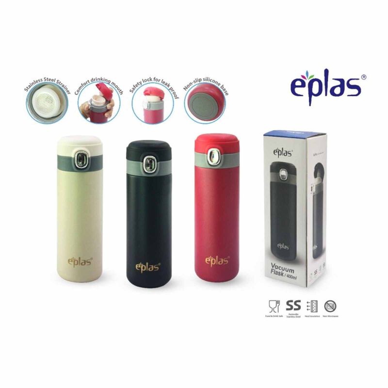 EPLAS S/steel Flip Top Bottle (400ml) Ivory EVP-400-image 2