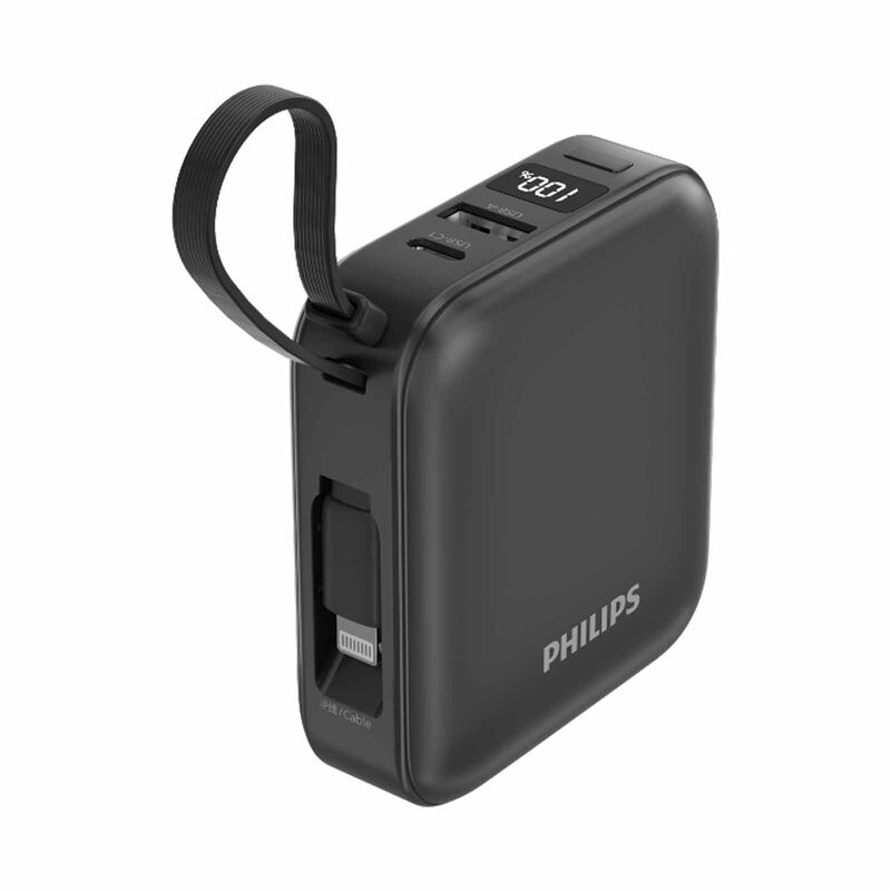 PHILIPS 10000mah 22.5w Powerbank With Built-in Usb-c & Lightning Cables Ccc DLP2217B/97-image 2