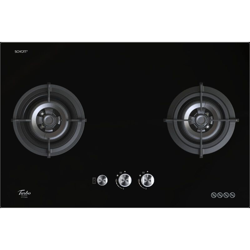 TURBO Built-in 2 Burners Glass Hob (77cm) (exclude Installation) T772GV-BK-image null