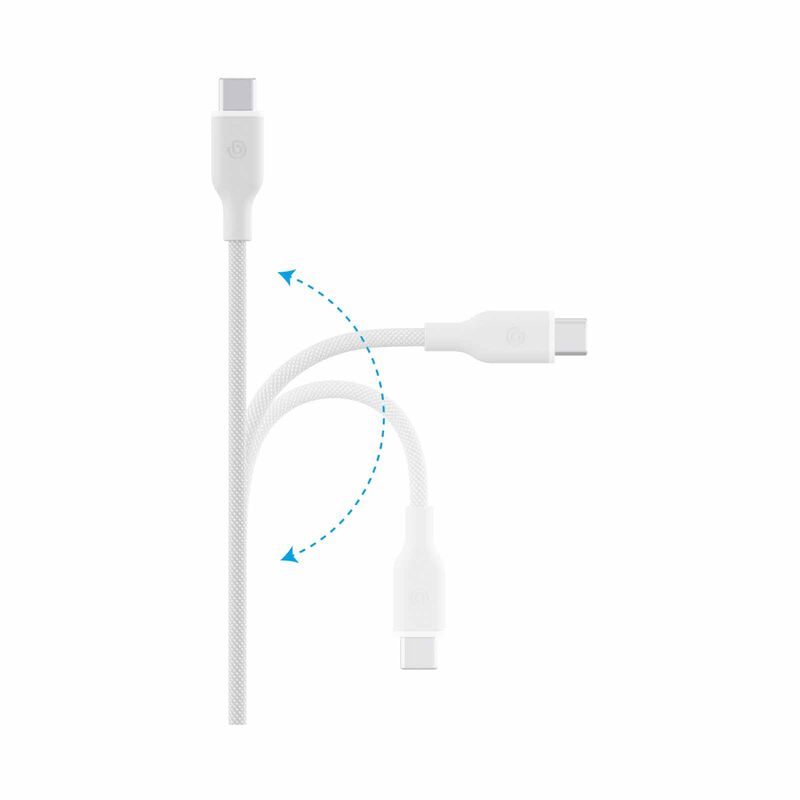 BAZIC Gocharge Weave C-c Cable 480mbps, 60w 1.5m - White CBL-GCWE-WHT150-image 3