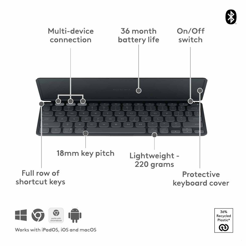 LOGITECH Logi Keys-to-go 2 Bt Kb (universal) - Graphite 920-012916-image 4