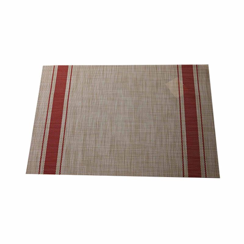 UB-1780 Rect Placemat 2x1, L30x45cm, Linen With Red Rip 1780ZJ-210706-1-image null