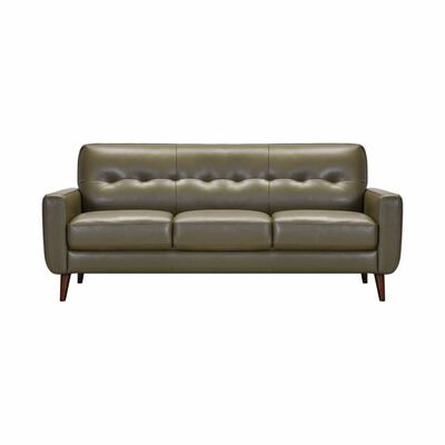 MUZE 3 Seater (fl) C15 Green Full Leather Sofa BLYTHE