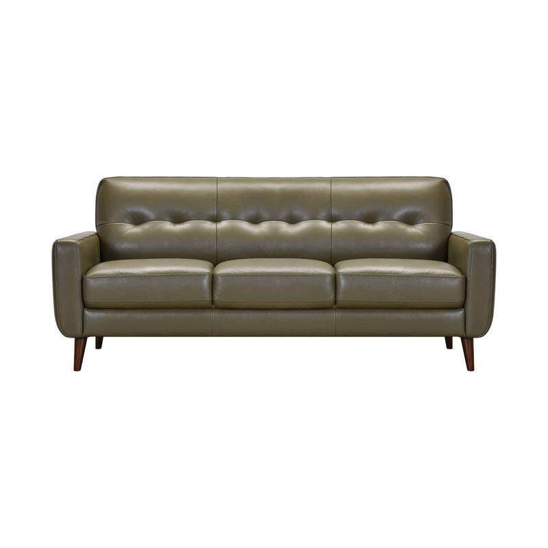 MUZE 3 Seater (fl) C15 Green Full Leather Sofa BLYTHE-image 1