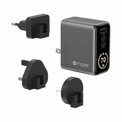 MAZER Aiprestige Gan Pd70w 2c1a With Travel Plugs-blackgrey M-AI-G70W-V7-BG
