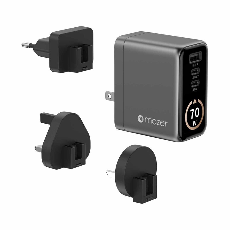 MAZER Aiprestige Gan Pd70w 2c1a With Travel Plugs-blackgrey M-AI-G70W-V7-BG-image 1