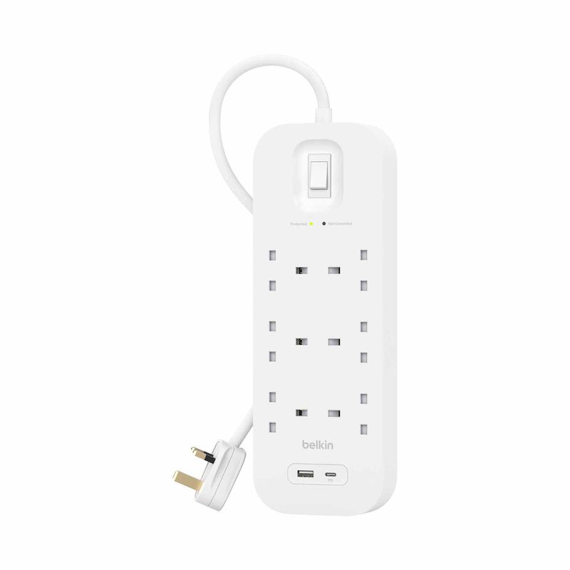 BELKIN 6 Outlet Surge Protection Strip W/usb A + C SRB002AF2M-MY-image 2