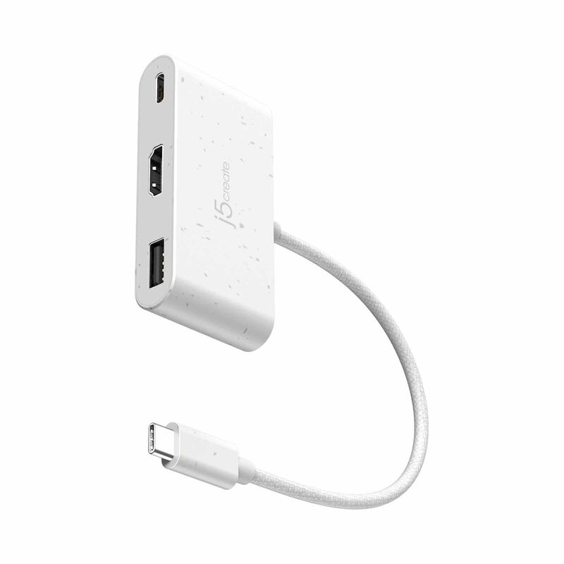 J5CREATE Usb-c To Hdmi & Usb Type-a With Power Delivery (white) JCA379EW-image 3