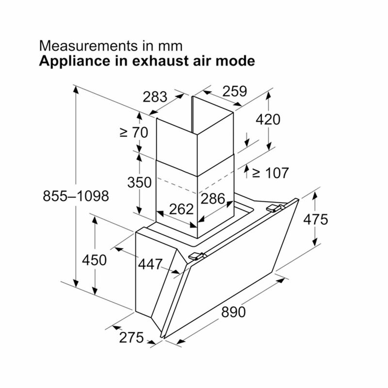 BOSCH 90cm Incline Wall Mount Hood (exclude Installation) DWK91LT60-image 7