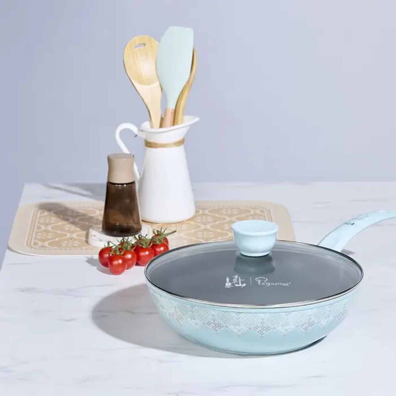 LA GOURMET Emerald Hill Collection 28cm Ceramic Wok With Lid LGEHC425126-image 4