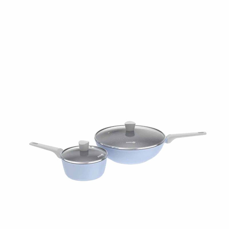 LA GOURMET Shogun Smart Ceragan 4pcs Set Blue (18cm Saucepan + 30cm Wok) LGSNST429896-image null