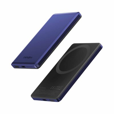 ENERGEA Alupac Mini 3c, 5000mah Mini Aluminium Magsafe Compatible Powerbank - Indigo Blue AP-MINI5K-BLU-3C