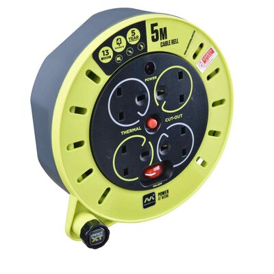 MASTERPLUG 13a 4 Socket Small Cassette Reel (5m) CSU05134SL