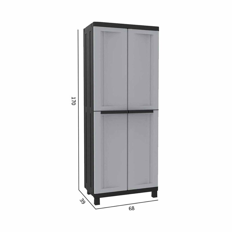 TERRY Twist Black Cabinet 2 Door 3 Adj. Shelves TR2708-image 1