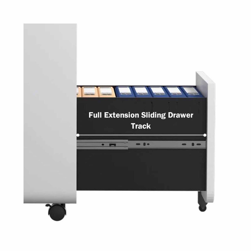 STEELCRAFT Filex 3 Drawer Mobile Pedestal Cabinet Round Corner White40 X 50 X 60 H Cm FILEX-image 6