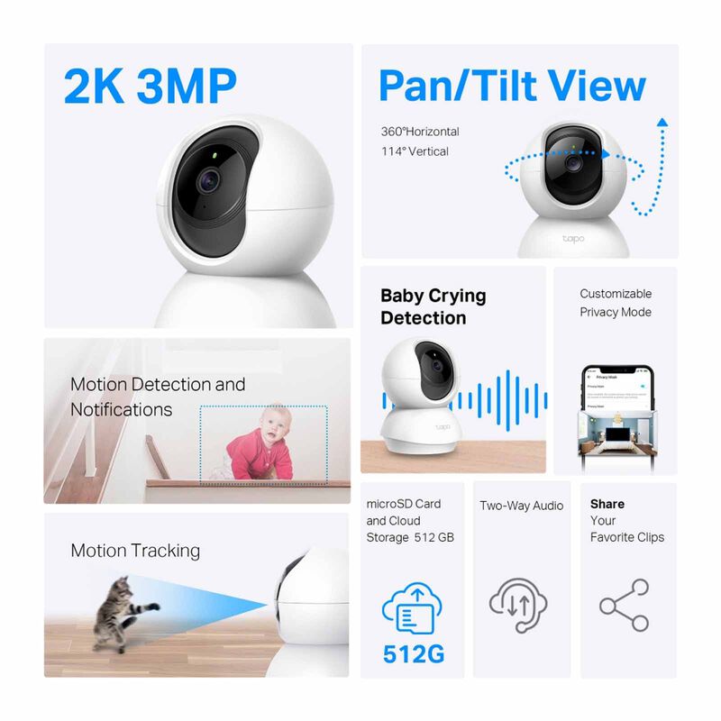 TP LINK Bundle Deal - Pan/tilt Home Security Wi-fi Camera (x2 Pcs) TPL-TC71 (BUNDLE DEAL X2 PCS)-image 7