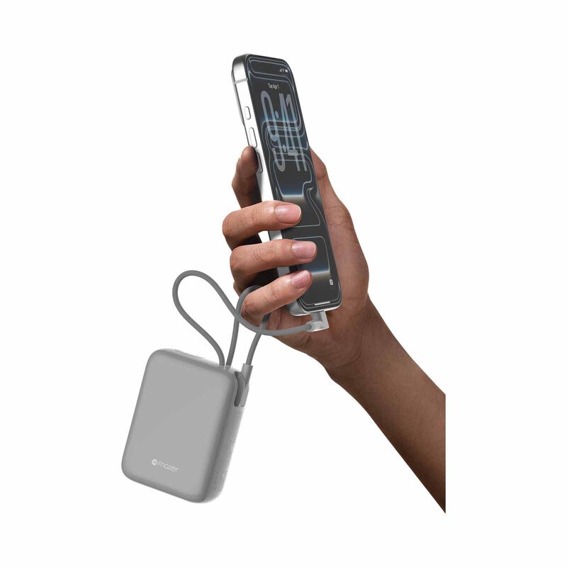 MAZER Powercharge Nano Duo 10,000mah Pd35w With Built-in C-cable X2 Powerbank - Grey M-PC35CC-GY-image 6