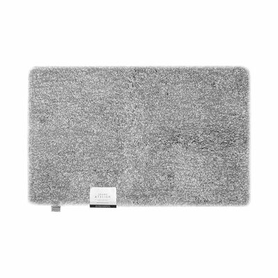 GRAND ATEL Plush Bath Rug - Silver HOME COLLECTION BARETT