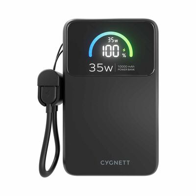 CYGNETT Chargepro 2 10k 35w (ccc+qr) Powerbank - Black CY6078PBCHE