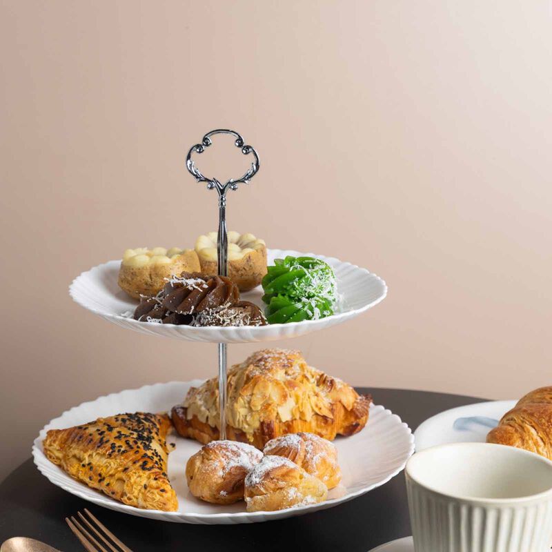 LA GOURMET Pearl Luxe 2 Tier Cake Stand LGPAL429292-image null