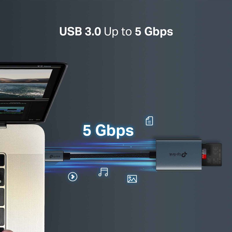 TP LINK Usb 3.0 Type-c To Sd & Microsd 3.0 Card Reader UA430C-image 3