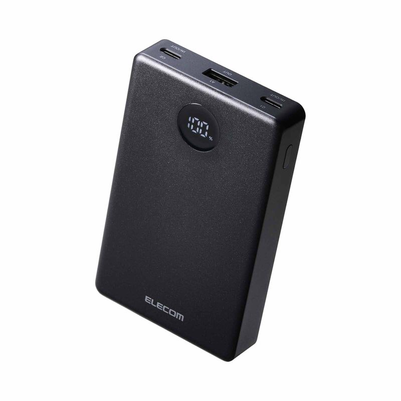 ELECOM Semi-solid State Powerbank 10000mah 35w 2c1a DE-A07-10000BK-image 1