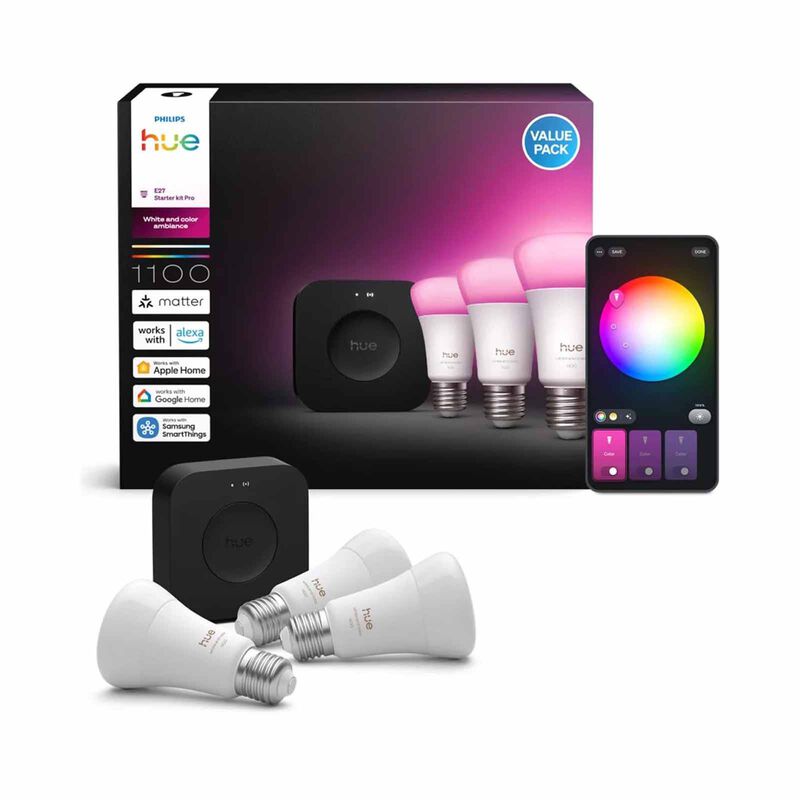 PHILIPS HU Philips Hue Wca 1100 Lumen A60 E27 3 Kit V3 929003853508-image 1